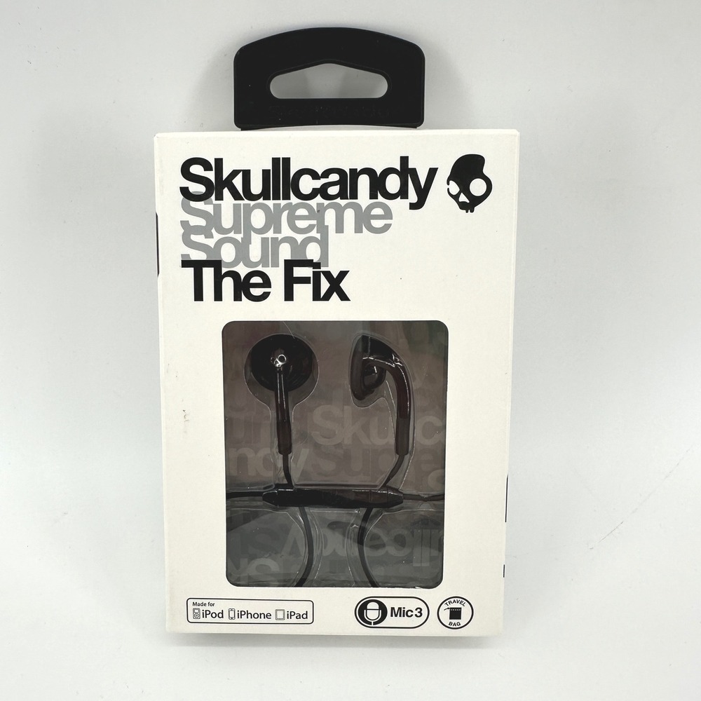 Skullcandy The Fix In-Ear Buds Black Wired Earphones Mic3 S3FXFM-033 New